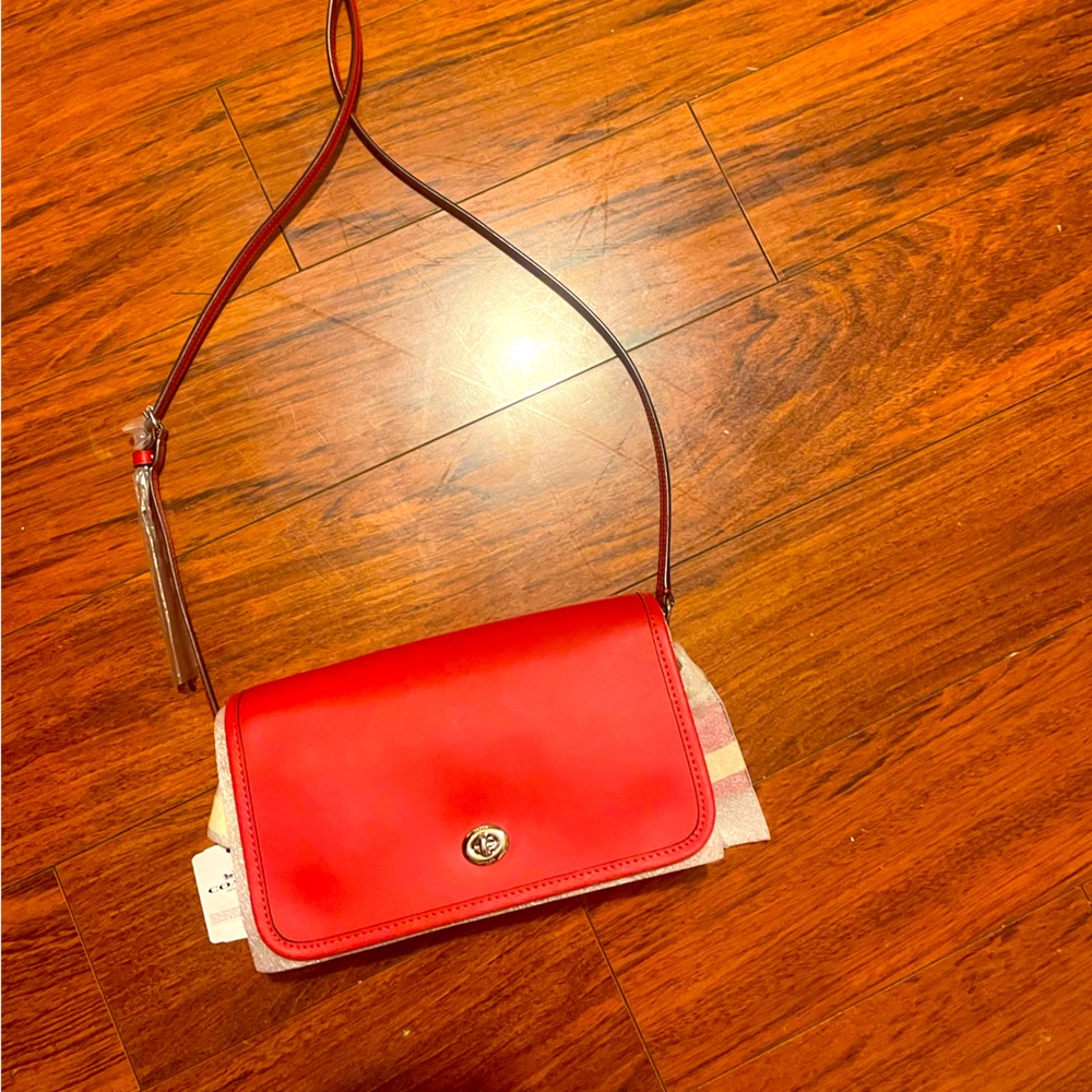 NWT Red Coach Penny Crossbody Purse & NWT Skinny ID/Card Wallet Cherry